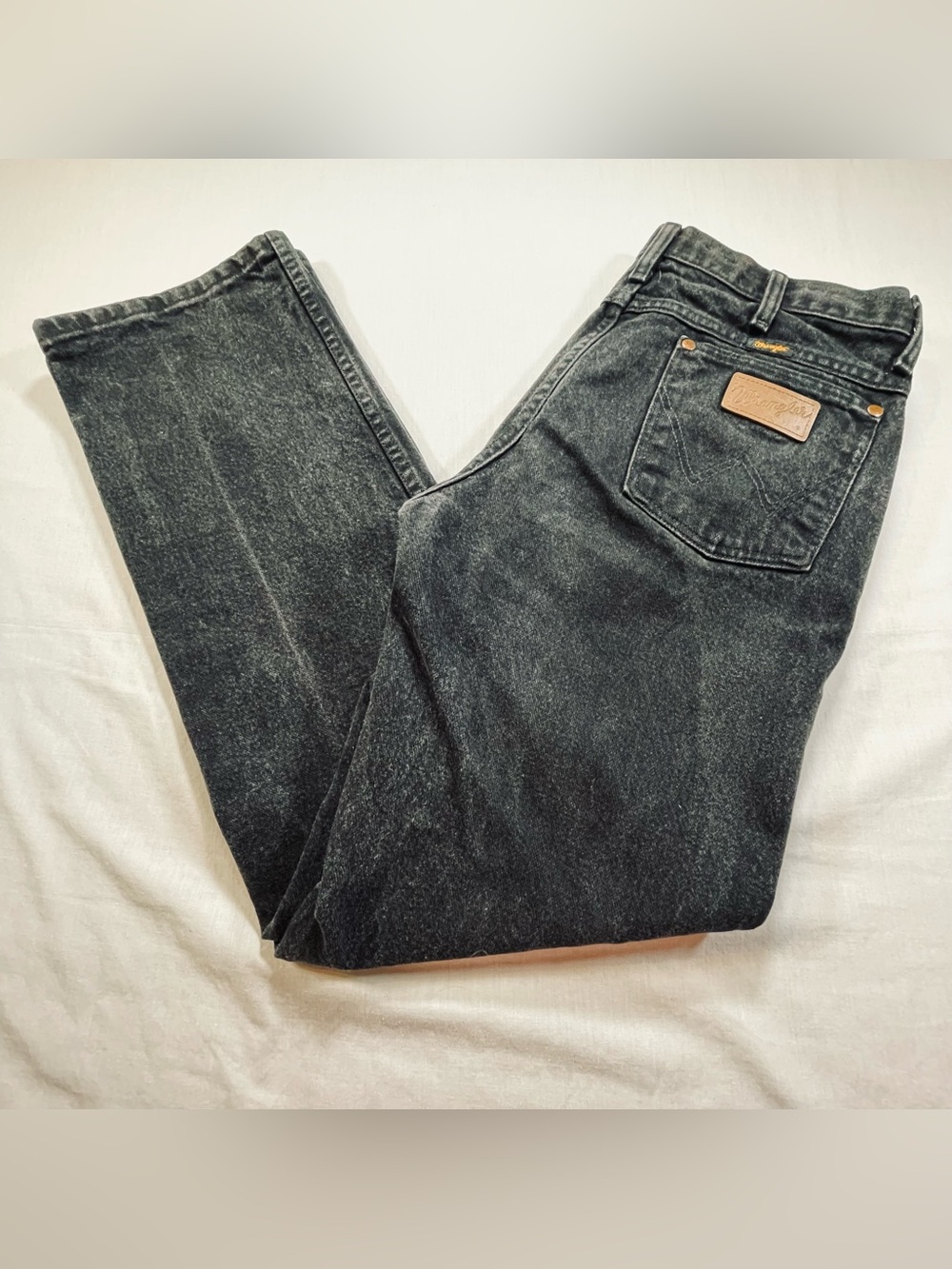 Wrangler 936WBK Mens *33X32* Cowboy Cut Slim Fit Jeans Black Denim Western Rodeo